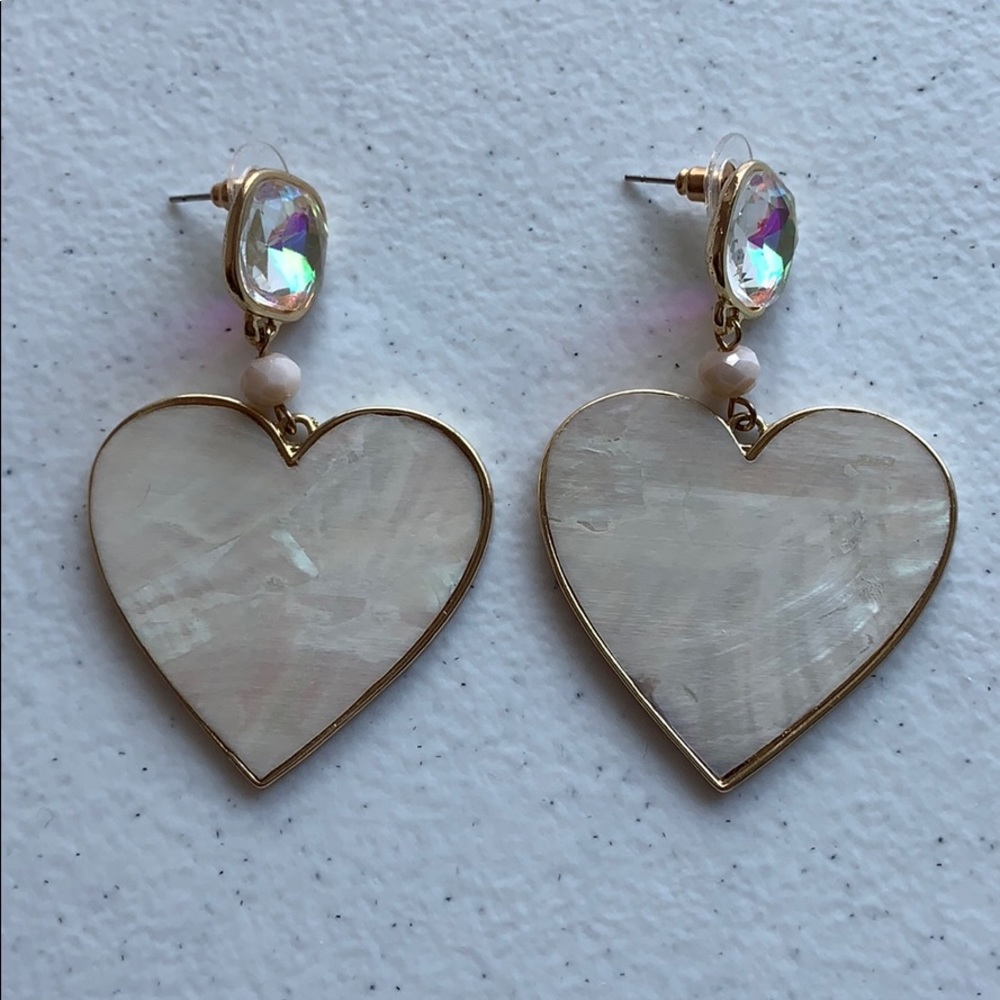 Mother of pearl heart earrings